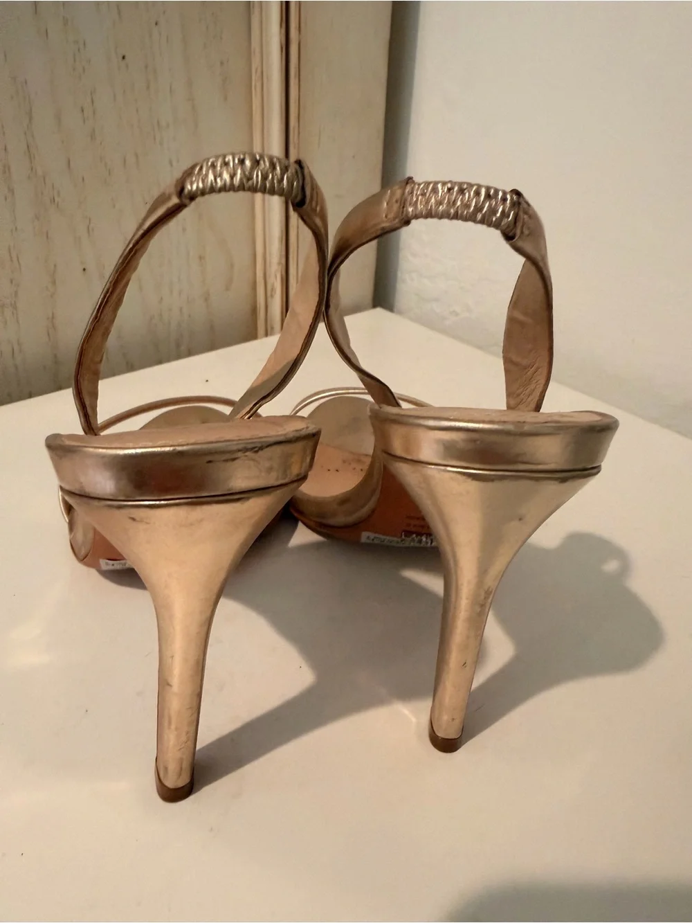 SCHUTZ Metallic Gold Slingback Heels